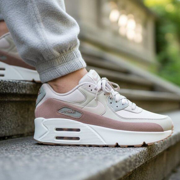 NIKE AIR MAX 90 LV8 Platform Women's Sneakers Shoes various sizes Multicolor NEW - Picture 10 of 10